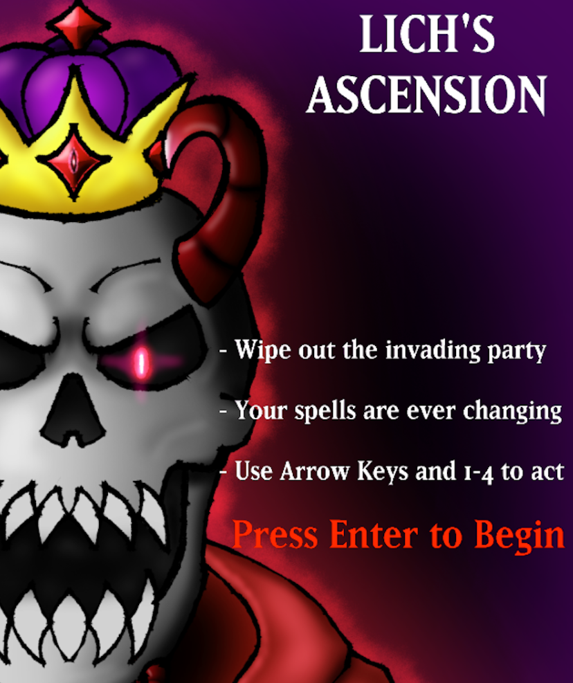 Title screen of browser game