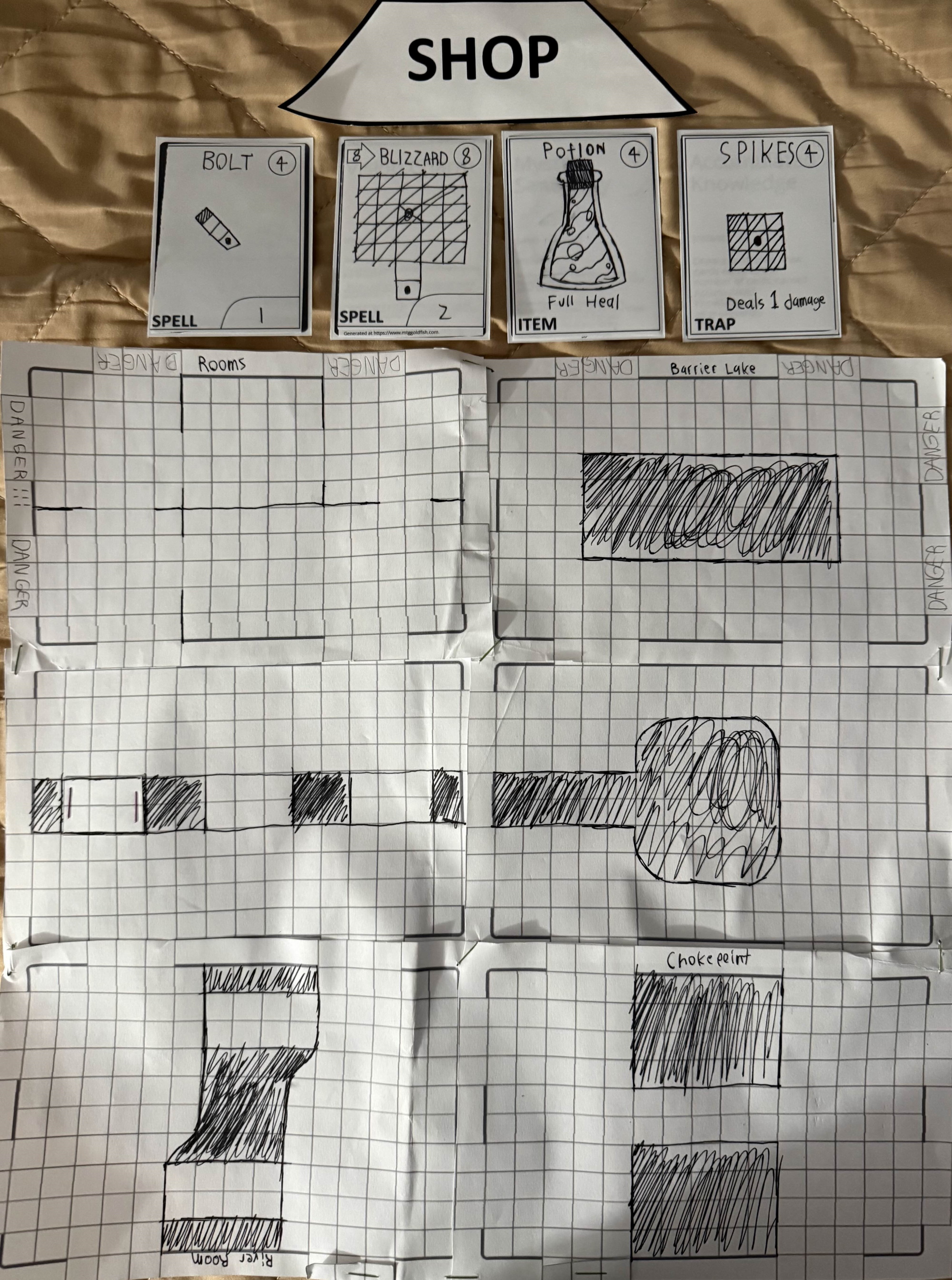 Photo of gameboard for prototype testing